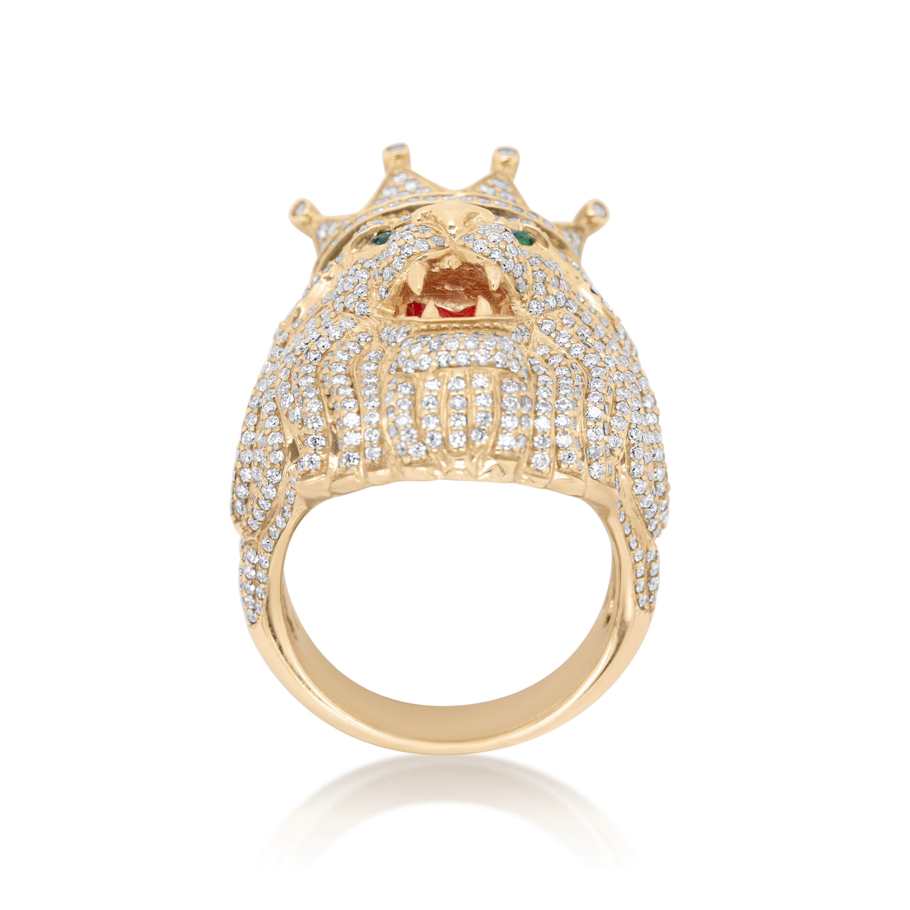 Diamond Lion Head Ring 3.00 ct. 10K Yellow Gold
